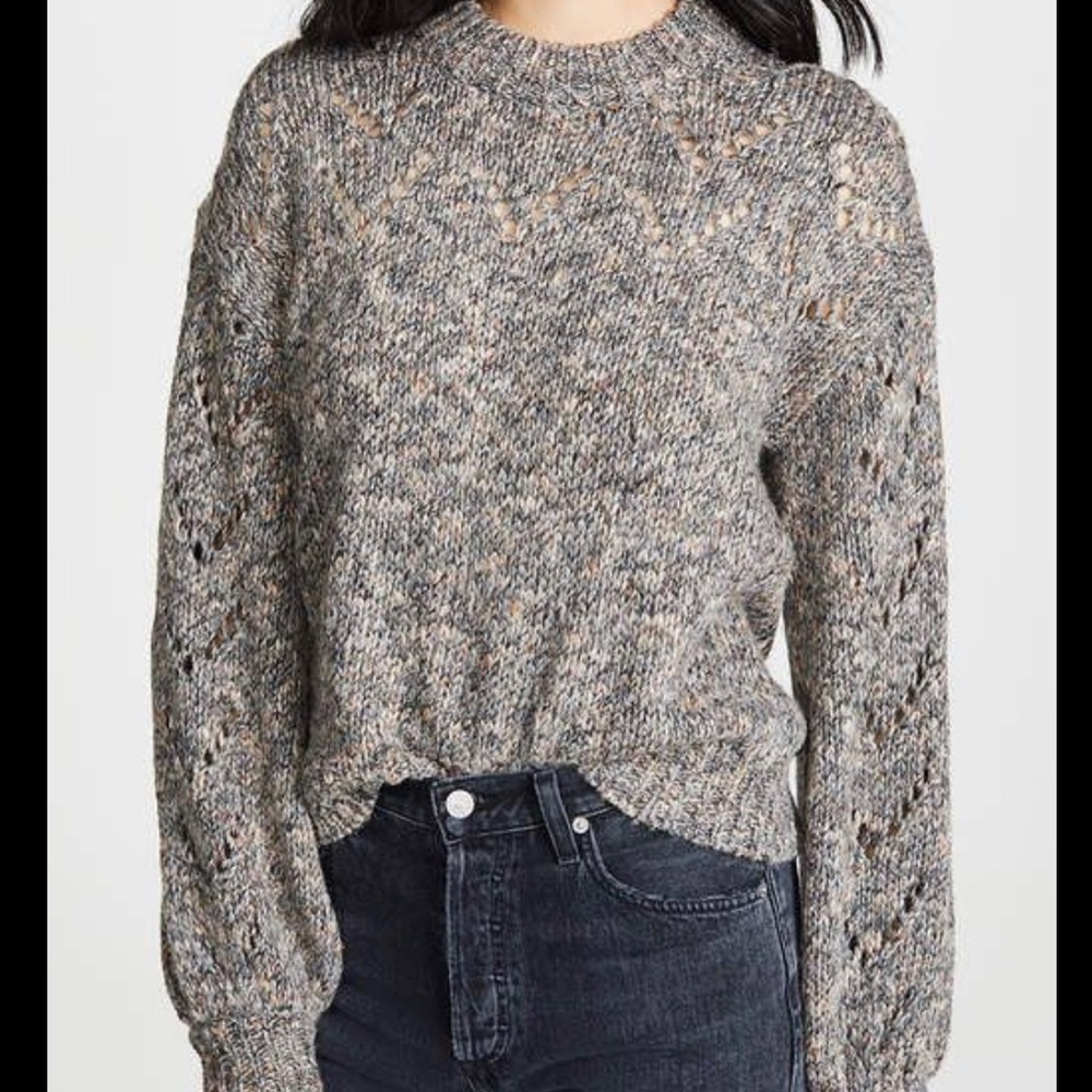 Madewell pointelle bubble sleeve pullover L